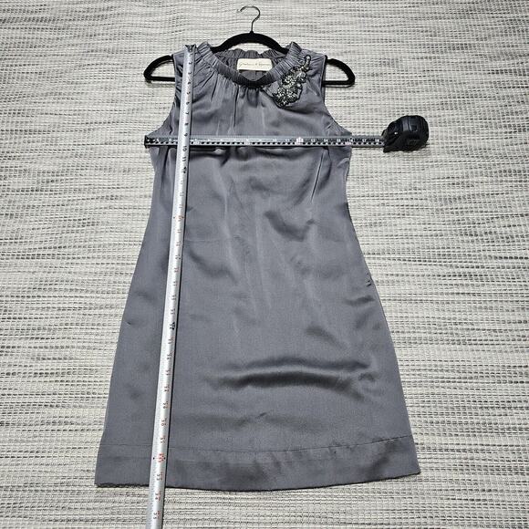 Graham & Spencer Dress Womens Size Small Silk Silver Beaded Mini Wedding Guest - Picture 10 of 13